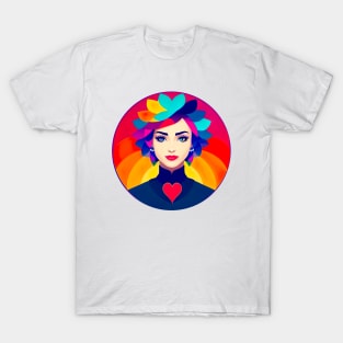 Queen Of Colorful heart T-Shirt